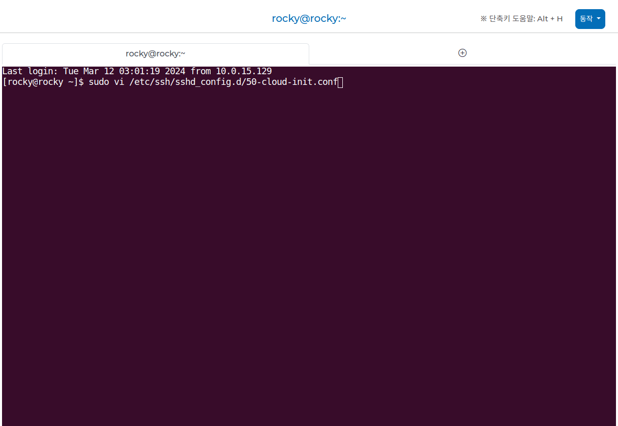 Rocky: ssh 설정 파일 열기