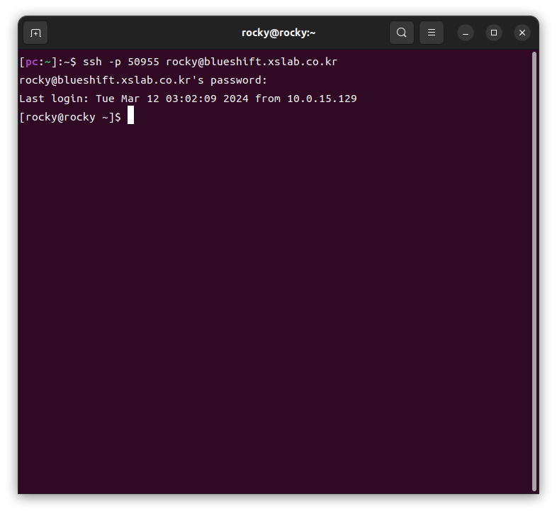 Rocky: 외부 SSH 접속